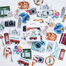 46Pcs/Box Travel Sticker Diary Adhesive Album Decoration DIY Escolar Stationery Label Stickers Scrapbooking 2024 - buy cheap