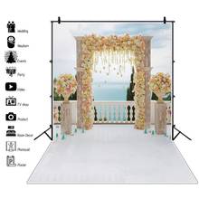 Telones de fondo para fotografía de boda, fondo escénico de primavera, flores, pared, vela, playa, amor, escenario, estudio fotográfico 2024 - compra barato