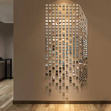 Акриловые зеркальные настенные стикеры «Кубик Рубика», настенные 3d наклейки для спальни, телевизора, мозаика, фоновые стикеры «сделай сам», художественное настенное украшение 2024 - купить недорого