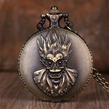 Steampunk criativo macaco rei grandes olhos relógio de bolso de quartzo com corrente colar pingente antigo fob bolso relógios presente para homem 2024 - compre barato