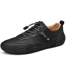 Men's Shoes Split Leather Men Loafers Outdoor Casual Shoes Soft Bottom Driving Shoes Mens Flats Breathable Footwear Size 38-46 2024 - buy cheap