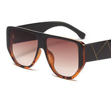 Солнцезащитные очки в стиле оверсайз V400 для мужчин и женщин, модные роскошные брендовые дизайнерские винтажные солнечные очки с плоским верхом и большими оттенками, цвет оранжевый 2024 - купить недорого