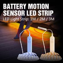 USB LED Strip Lamp 5V Motion Sensor LED Night Light Bed Cabinet Stairs Light 1M 2M 3M Battery Powered For TV Backlight Lighting 2024 - buy cheap