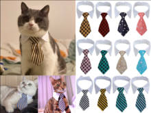 Pet Dog Cat Striped Bow Tie Animal Striped Bowtie Collar Pets Adjustable Neck Tie Collar Dogs Necktie For Party Wedding Gift 2024 - buy cheap