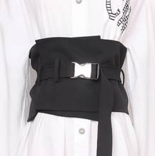 Fajas de tela negra a la moda para mujer, corsés para vestido femenino, cinturones de cintura, decoración, cinturón ancho R2614 2024 - compra barato