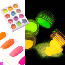 12 Colors Neon Fluorescent Powder DIY Bright Nail Art Glow In The Dark Sand Powder Pigment Dust Luminous Nail Glitter 2024 - buy cheap