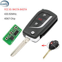 Upgrated Flip Remote key FOB for Toyota Camry Corolla Hilux 3 Buttons 4D67 433.92mhz FCC ID : B41TA B42TA 2024 - buy cheap