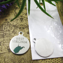 10pcs--"West Virginia map"stainless steel charms 5 styles for choosing DIY Charms for necklace bracelets 2024 - buy cheap