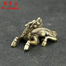 Antique Copper Chinese Mythological Animals Brave Troops Lion Head Horse Hoof Feng Shui Ornament Retro Brass Figurine Home Decor 2024 - buy cheap