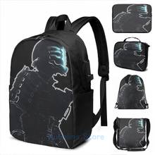 Забавный рюкзак с графическим принтом мертвого пространства с USB-зарядкой, мужские школьные сумки, женская сумка, дорожная сумка для ноутбука 2024 - купить недорого
