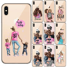 Moda mama bebê mãe menina silicone caso para iphone x xs max xr 6s 7 8 plus se 5S rainha capa para coque iphone 12 11 pro max 2024 - compre barato