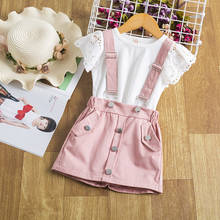 2-6 ano doce meninas verão conjuntos de roupas manga pétala sólido branco topo rosa estilingue calças curtas outfits bonito casual meninas vestir 2024 - compre barato