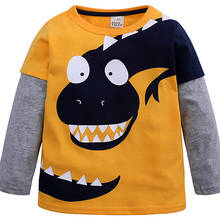 Children T Shirts for Boys Clothes Baby Boy Tops Autumn 2019 New Kids T-shirt Animal Applique Cotton Boys Tees Shirts 2024 - buy cheap