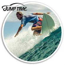 Jump Time   Surfer Vinyl Stickers Wave Surf Surfing Sticker Luggage Laptop Car Assessoires Window Decals Car Wrap DIY 2024 - buy cheap