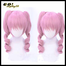 Cosplay de Anime para Halloween, Steins Gate, Faris, nyan-nyan, peluca Base + cola de caballo, Cosplay de cabello rosa 2024 - compra barato