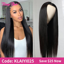 Klaiyi-Peluca de cabello humano liso de 13x4 HD para mujer, postizo de encaje Frontal, pelo Remy Natural brasileño 2024 - compra barato
