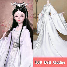 BJD Doll Clohtes Chinese Hanfu Clothing Ancient Costume Clothes Accessories For 55-60cm 1/3 Girls Doll 2024 - buy cheap