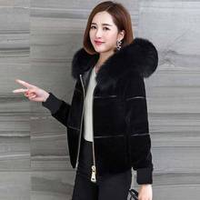 Women New 2020 Autumn Winter Faux Fur Short Coat Female Thicken Warm Casual Hooded Jacket Artificial Sheep Shearing Outwear H196 2024 - buy cheap