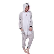 Kigurumi-Pijama de Koala de manga larga con capucha para mujer, ropa de dormir de animales para Halloween y Navidad, color gris 2024 - compra barato