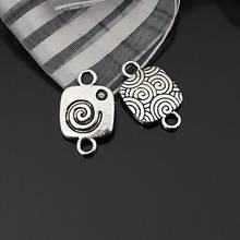 (C385)30 pieces 19x12mm Antique Silver Zinc Alloy 2 Holes Rounded Square Connect Charms Jewelry Findings Accessories 2024 - buy cheap