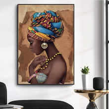 Africa Black Woman Colorful Hats Oil Painting on Canvas Poster and Prints Scandinavian Cuadros Wall Art Picture for Living Room 2024 - buy cheap