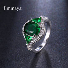 Emmaya-anillo brillante redondo y triangular para mujer, Circonia cúbica, ZIrconia, circonita, tres colores a elegir, vestido de fiesta de cena, novedad 2024 - compra barato