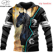 Animal Beautiful Horse 3D Printed Men zip Hoodie Harajuku Fashion autumn Jacket hoodies Unisex Casual Hooded zipper Sportswear 2024 - buy cheap