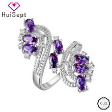 HuiSept Trendy Ring Silver 925 Jewelry Accessories with Ruby Amethyst Zircon Gemstone Finger Rings for Women Wedding Party Gift 2024 - buy cheap