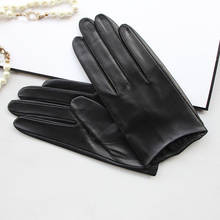 Guantes de cuero genuino para hombre, manoplas finas, transpirables, suaves, a la moda, de piel de oveja, para conducir, personalizables 2024 - compra barato