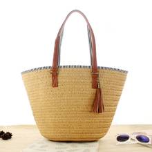 Fashion Summer Beach Straw Bag Top Handle Shoulder Bag Women Tote with Tassels 20CA 2024 - buy cheap
