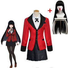 Disfraz de Anime Kakegurui Yumeko Jabami para mujer, traje de Cosplay de escuela secundaria japonesa, disfraz de fiesta de Halloween 2024 - compra barato