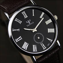 Simple Design Gentlemen Dress Watch 2 Dial Leather Band Quartz Wrist Watch Men Fashion Casual Male Clock zegarek damski Gift 2024 - buy cheap