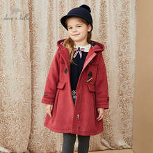 Dkh15124 vestido justo inverno garotas crianças 5y-13y casaco acolchoado com capuz vestimenta infantil fofo roupa de exterior de alta qualidade 2024 - compre barato
