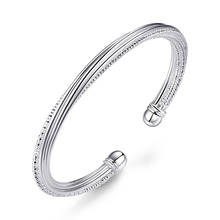 Silver Color Cuff Bracelets & Bangles Big Brand Luxury pulseras Opening Bangle For Women Jewelry 2024 - buy cheap