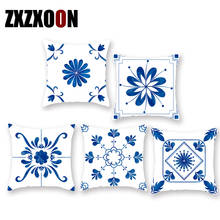 Decorative Throw Pillows Case Blue and White Porcelain Mandala Geometric Boho Pillow Cushion Covers Case for Living Room Decor 2024 - buy cheap