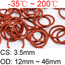 10pcs Red VMQ Silicone O Ring  CS 3.5mm OD 12 ~46mm Food Grade Waterproof Washer Rubber Insulate Round O Shape Seal Gasket 2024 - buy cheap