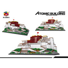 Blocos de construção do palácio potala 10000 peças + potala, arquitetura tibetana famosa, micro tijolo 9922, blocos de diamante de brinquedo para crianças 2024 - compre barato