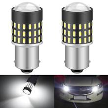 Lâmpadas led de substituição para farol de freio, 2 peças super brilhantes 1156 ba15s 7506 1073 1095 1141 3014 54smd 2024 - compre barato