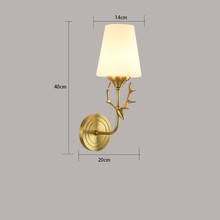 Nordic Copper Gold Antler Wall Lamp Bedroom Bedside Living Room Fabric Wall Light Modern Simple Restaurant Stair Aisle Lighting 2024 - buy cheap