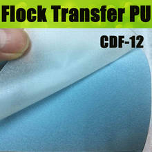 CDF-12 Light blue Flocking Heat Transfer Vinyl Film 13 Colors for Choosing with size:50*100cm/lot 2024 - buy cheap
