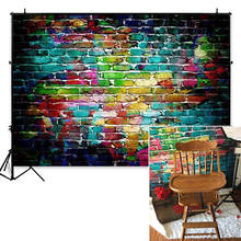 Colorful Graffiti Brick Wall Photography Backdrops Adults Children Portrait Background Party Decoration Photoshoot Photo Studio 2024 - buy cheap