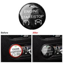 Start Stop Switch Button For Ford Mustang 2015-2019 Black Carbon Fiber Engine Start Stop Button Cover Trim 2024 - buy cheap