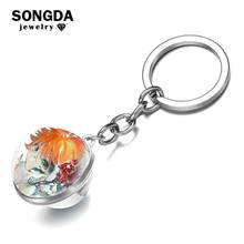 SONGDA The Promised Neverland Crystal Glass Ball Key Chain Emma Norman Ray Figures Keychain Kids Gift Art Photo Handmade Jewelry 2024 - buy cheap