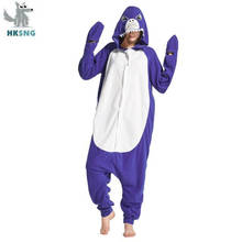 HKSNG New Shark Onesie Men Anima Wintercartoon Pajamas Overall Warm Soft Fleece Party Costume Jumpsuit Suit Kigurumi 2024 - buy cheap