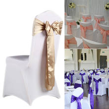 Bandas de lazo para sillas de boda, cubierta de nudo de Silla, decoración para banquete, 10 Uds., 15x275cm 2024 - compra barato