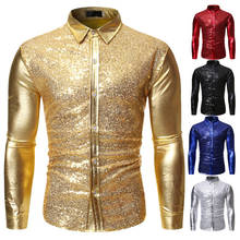 Men's Nightclub Sequined Shirts Performance Clothing Festival Outfit Rave Wear Bar Singer Male Top Dj Ds Stage Costume DT1829 2024 - buy cheap