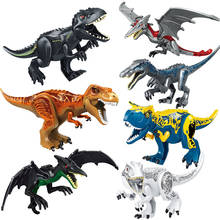 Bloques de construcción de dinosaurios de Jurassic World para niños, figuras de dinosaurios, bloques, Tiranosaurio Rex, juguetes para niños, regalos de juguete DIY 2024 - compra barato