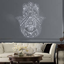 Hamsa-calcomanía de pared con símbolo de mano, vinilo para Yoga, Estudio, meditación, decoración del hogar, JH527 2024 - compra barato