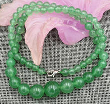 Colar de joias 6-14mm, verde esmeralda natural, miçangas redondas, colar 18 "aaa, frete grátis 2024 - compre barato