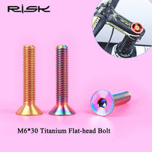 Risk parafusos fixos de liga de titânio m6 * 30mm, parafusos fixos de cabeça plana para fone de ouvido, tampa da haste do fone de ouvido, parafusos de bicicleta mtb m6x30mm, 1 peça 2024 - compre barato